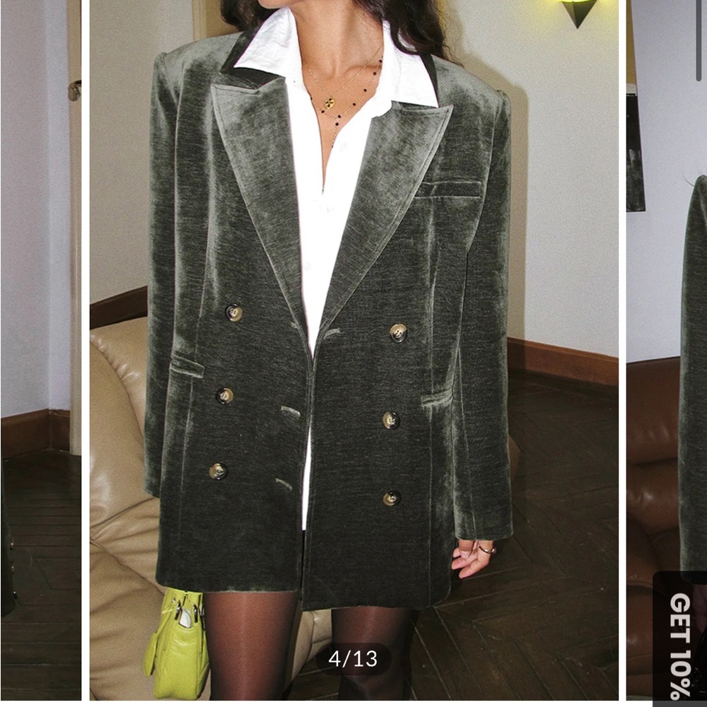 Green Velvet Blazer